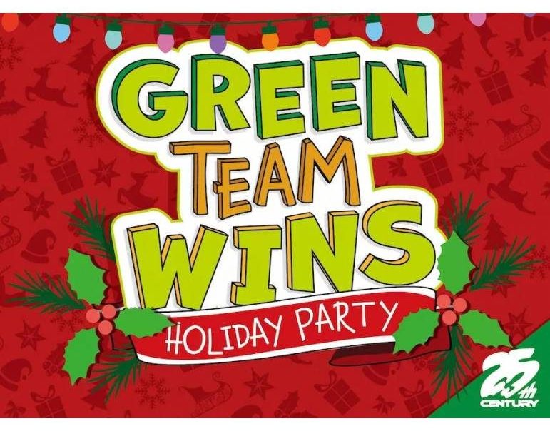 green team wins holiday party