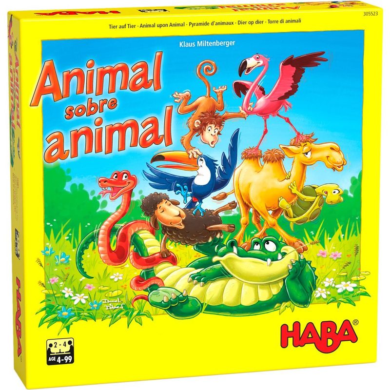 animal sobre animal el tambaleante juego de apilar