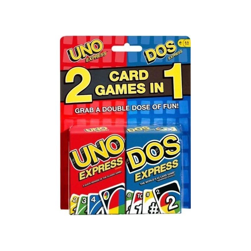 combo juegos de cartas uno express y dos express