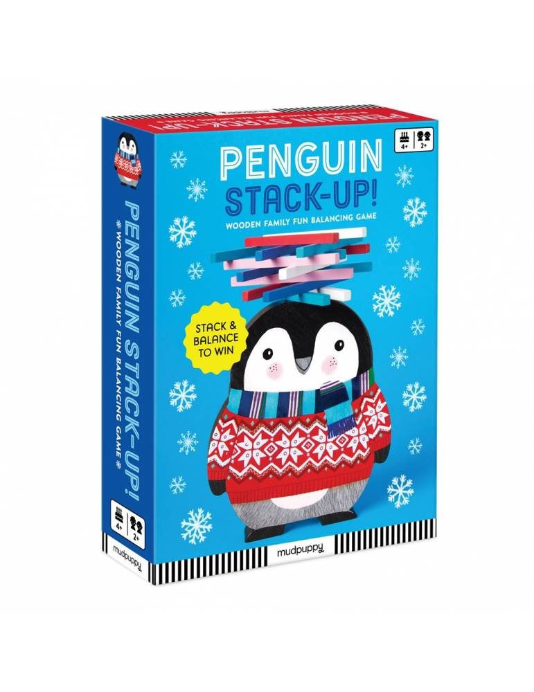 penguin stack up wooden balancing game