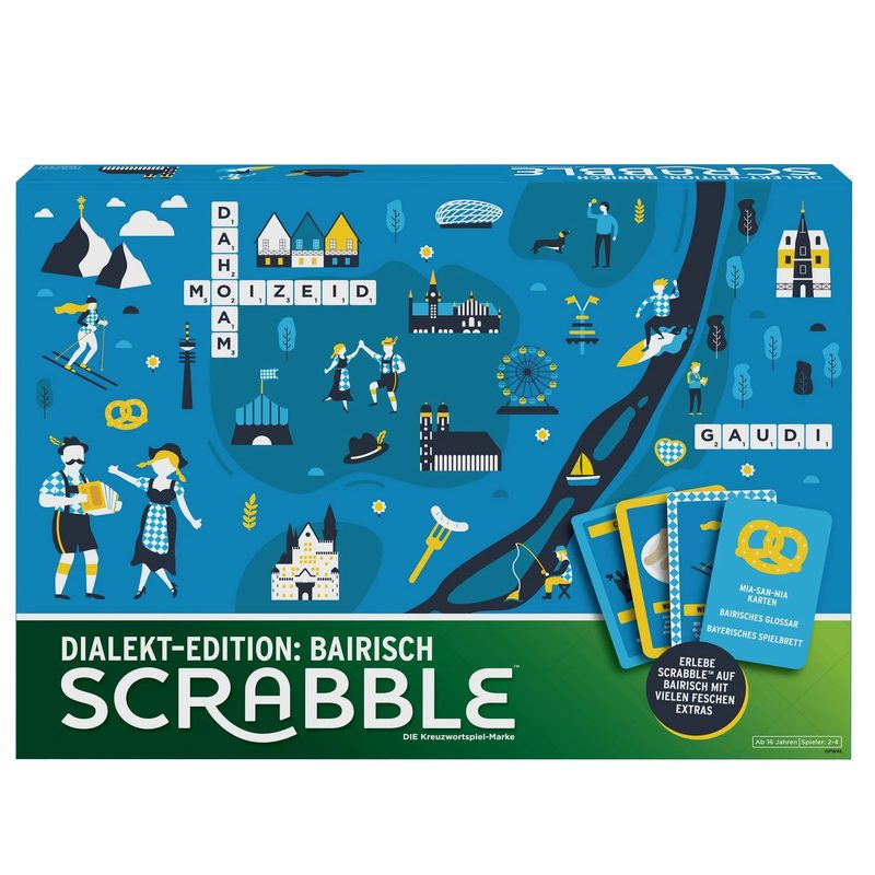 aleman mattel games gpw44 scrabble bayern edicion dialectal juego de palabras 24 jugadores