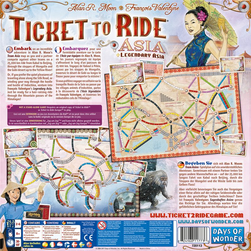 Ticket to Ride Map Collection 1: Asia + Legendary Asia