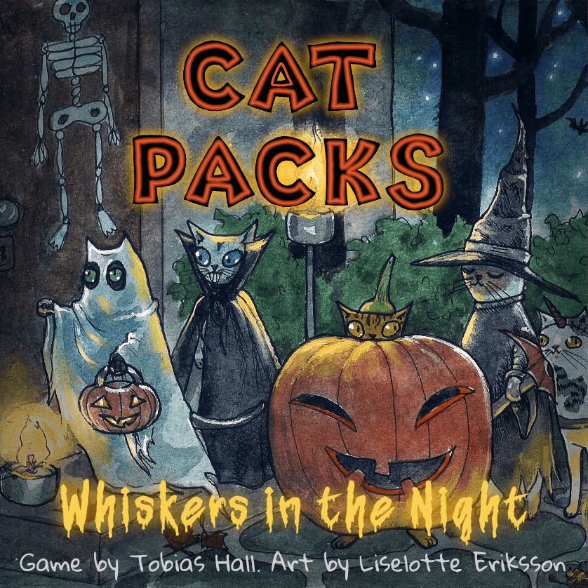 cat packs whiskers in the night