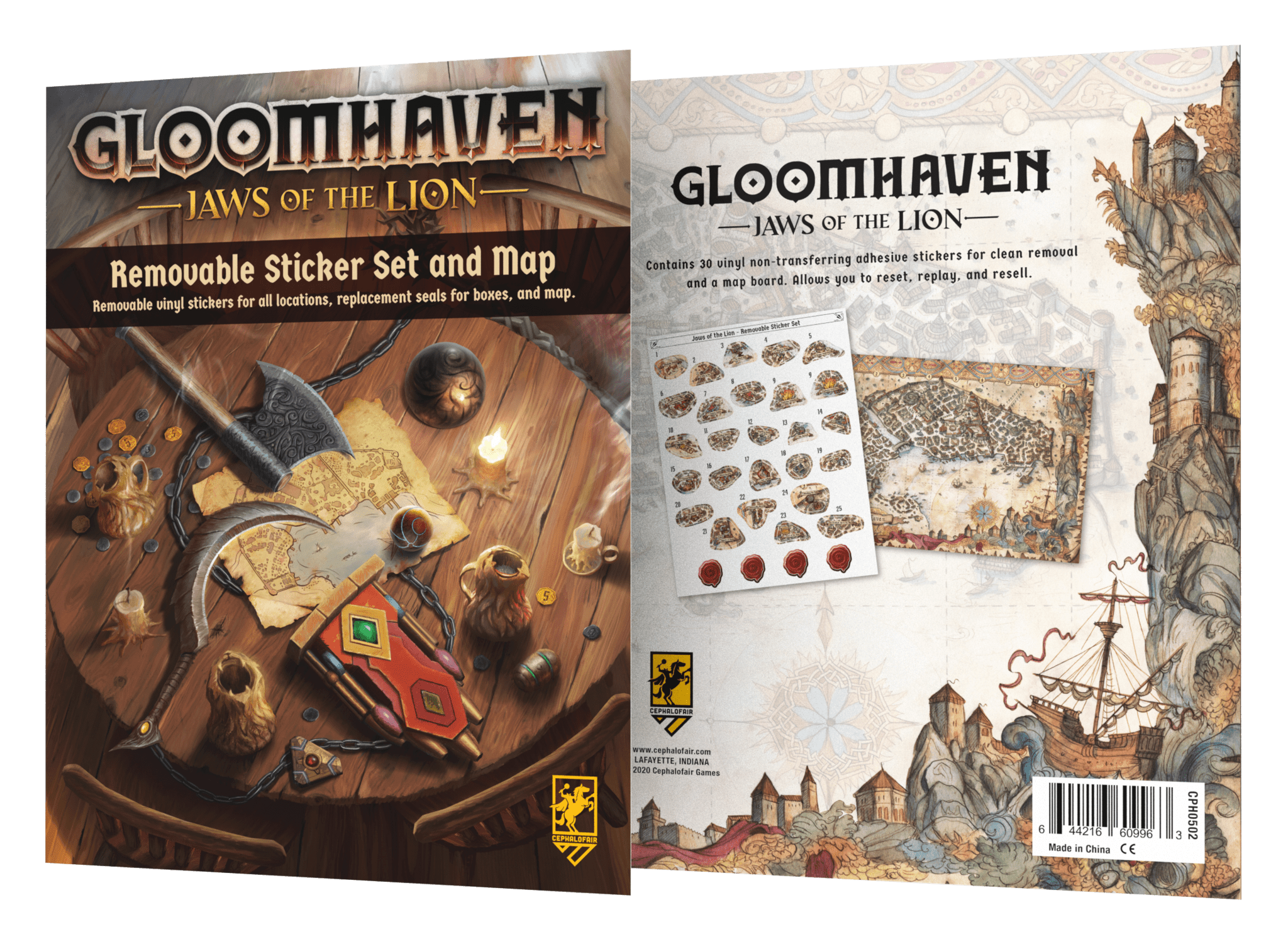 Gloomhaven: Jaws of the Lion – Removable Sticker Set and Map imagen 3